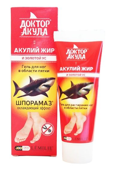 Изображение товара Гель для растирания ног в области пятки акулий жир и золотой ус Доктор акула 75мл Гель для растирания ног в области пятки акулий жир и золотой ус Доктор акула 75мл фотография